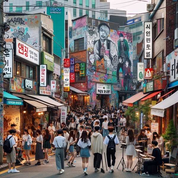 Hongdae,k-pop,indie music,Street Performances,seoul