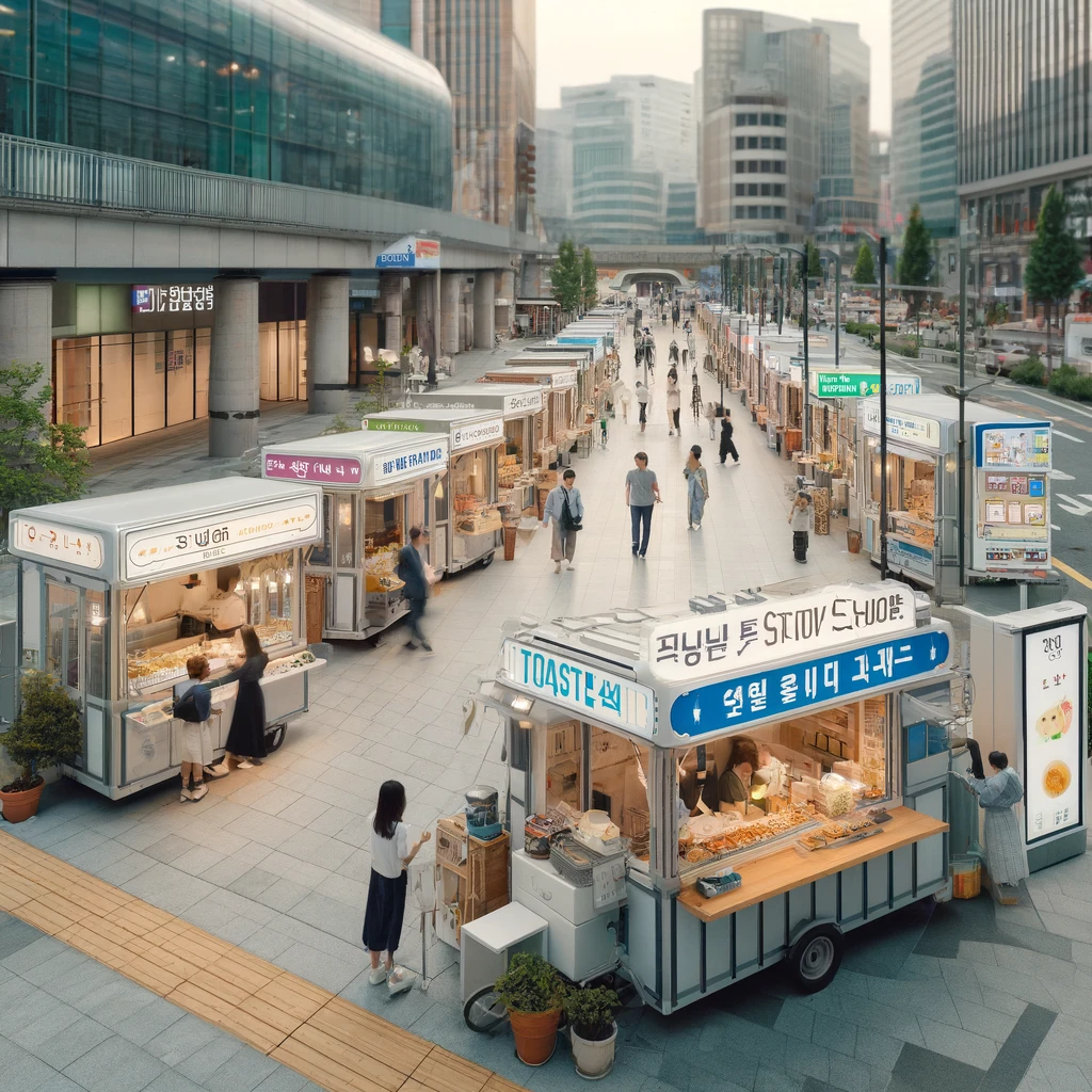 Street Vendors,Gangbyeon Station,Persistent,Peaceful Solution,Reflections