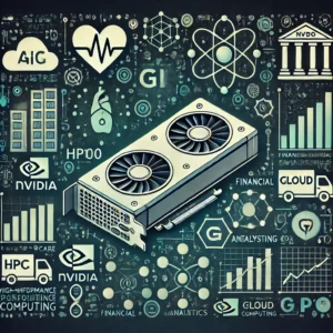 Industries and use cases for Nvidia H100, with icons for AI research, healthcare, financial analytics, and cloud computing.