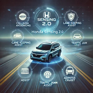 2025 Honda Pilot safety features including Honda Sensing 2.0 with lane-keeping assist, collision avoidance, and adaptive cruise control.