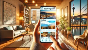 Booking.com website interface showing hotels in Seoul