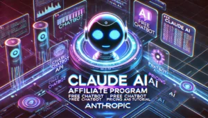 Claude AI Affiliate Program, Free Chatbot, Pricing API, and Tutorial - High-tech AI chatbot with glowing digital interface