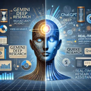 Visual representation of Gemini Deep Research’s accuracy vs. ChatGPT’s real-time research performance.