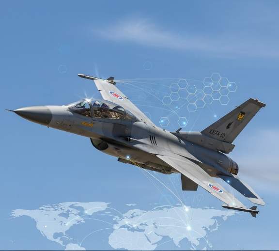 KAI FA-50 Fighting Eagle light combat aircraft in dynamic flight, representing strategic K-Defense exports.
