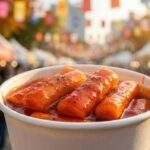 Korea’s Tteokbokki Festival: Close-up of spicy rice tteokbokki