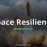 Visual representation of spacecraft and Korea's role in the global k-defense industry